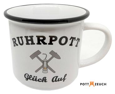 Ruhrpott-Glück Auf, Keramiktasse im Emaille Look